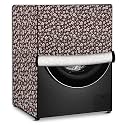 Stylista Washing Machine Cover Compatible for Samsung 7 Kg Fully-Automatic Front Loading WW70T552DAX, Floral Pattern Brown