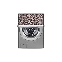 Stylista PVC Washing Machine Cover Compatible for Samsung 7 Kg Fully-Automatic Front Loading WW70J42E0IW, Floral Pattern Brown