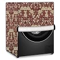 Stylista Washing Machine Cover Compatible for Samsung 7 Kg Fully-Automatic Front Loading WW70T4020CE, Floral Pattern Beige
