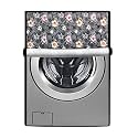 Stylista Washing Machine Cover Compatible for Samsung 10 Kg Fully-Automatic Front Loading WW10N641RBX, Floral Pattern Grey