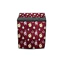 Stylista Polyester Washing Machine Cover Compatible for Samsung 7.2 Kg Semi-Automatic Top Loading WT727QPNDMW, Floral Red