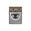 Stylista Washing Machine Cover Compatible for Samsung 8 Kg Fully-Automatic Front Loading WW80T604DLB, Floral Pattern Brown