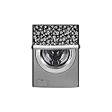 Stylista Washing Machine Cover Compatible for Samsung 8 Kg Fully-Automatic Front Loading WW80T504DAB, Floral Pattern Black