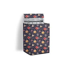 stylista polyester washing machine cover compatible for whirlpool 95 kg fully-automatic top loading 360 bloomwash pro floral grey