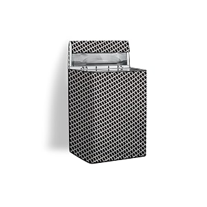 stylista polyester washing machine cover compatible for whirlpool 72 kg fully-automatic top loading stainwash deep clean check grey