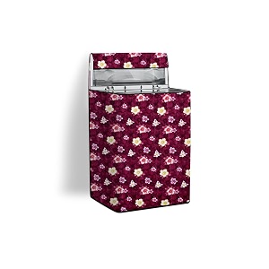 stylista polyester washing machine cover compatible for whirlpool 65 kg fully-automatic top loading whitemagic royal floral red