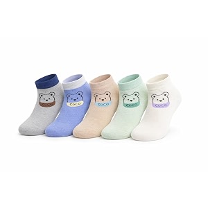 stylotr kids ankle socks pack of 5 soft cotton comfortable stretchable socks for 2-4 years kids