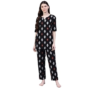 Stylum Womens Cotton Block Print Night Suit