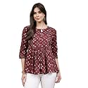 Stylum Women39s Dabu Printed Cotton Peplum Top