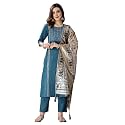 Stylum Women39s Embroidered Cotton Blend Straight Kurta
