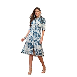 Stylum Womens Floral Printed Rayon A-Line Kurta