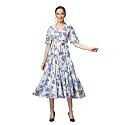 Stylum Women39s Floral Printed Cotton Flared Dress