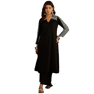 Stylum Womens Solid Crepe A-Line Kurta Pant