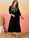 Stylum Women Empire Waist Black MaxiFull Length