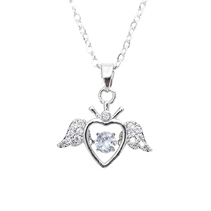 styollo latest american diamond stone cute silver necklace set for girls amp women  aesthetic silver pendant for girls stylish amp fancy  women39s necklace jewellery  gift special occasion- pack of 1