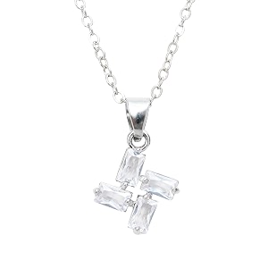 styollo latest american diamond stone cute silver necklace set for girls amp women  aesthetic silver pendant for girls stylish amp fancy  women39s necklace jewellery  gift special occasion- pack of 1