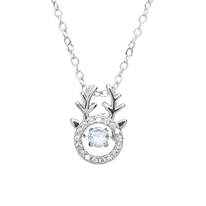 styollo latest american diamond stone cute silver necklace set for girls amp women  aesthetic silver pendant for girls stylish amp fancy  women39s necklace jewellery  gift special occasion- pack of 1