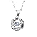 STYOLLO Latest American Diamond Stone Cute Silver Necklace Set for Girls & Women | Aesthetic Silver Pendant For Girls Stylish & Fancy | Women's Necklace Jewellery | Gift, Special Occasion- Pack of 1