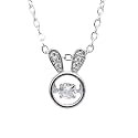 STYOLLO Latest American Diamond Stone Cute Silver Necklace Set for Girls &amp; Women | Aesthetic Silver Pendant For Girls Stylish &amp; Fancy | Women's Necklace Jewellery | Gift, Special Occasion- Pack of 1