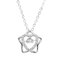 STYOLLO Latest American Diamond Stone Cute Silver Necklace Set for Girls & Women | Aesthetic Silver Pendant For Girls Stylish & Fancy | Women's Necklace Jewellery | Gift, Special Occasion- Pack of 1