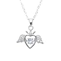STYOLLO Latest American Diamond Stone Cute Silver Necklace Set for Girls & Women | Aesthetic Silver Pendant For Girls Stylish & Fancy | Women's Necklace Jewellery | Gift, Special Occasion- Pack of 1