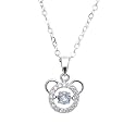 STYOLLO Latest American Diamond Stone Cute Silver Necklace Set for Girls & Women | Aesthetic Silver Pendant For Girls Stylish & Fancy | Women's Necklace Jewellery | Gift, Special Occasion- Pack of 1