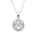 STYOLLO Latest American Diamond Stone Cute Silver Necklace Set for Girls & Women | Aesthetic Silver Pendant For Girls Stylish & Fancy | Women's Necklace Jewellery | Gift, Special Occasion- Pack of 1