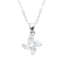 STYOLLO Latest American Diamond Stone Cute Silver Necklace Set for Girls & Women | Aesthetic Silver Pendant For Girls Stylish & Fancy | Women's Necklace Jewellery | Gift, Special Occasion- Pack of 1