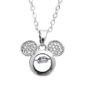 STYOLLO Latest American Diamond Stone Cute Silver Necklace Set for Girls & Women | Aesthetic Silver Pendant For Girls Stylish & Fancy | Women's Necklace Jewellery | Gift, Special Occasion- Pack of 1