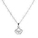 STYOLLO Latest American Diamond Stone Cute Silver Necklace Set for Girls & Women | Aesthetic Silver Pendant For Girls Stylish & Fancy | Women's Necklace Jewellery | Gift, Special Occasion- Pack of 1