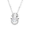 STYOLLO Latest American Diamond Stone Cute Silver Necklace Set for Girls & Women | Aesthetic Silver Pendant For Girls Stylish & Fancy | Women's Necklace Jewellery | Gift, Special Occasion- Pack of 1