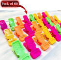 Stysol Heavy Duty (Multi 60 Pcs) Non Slip Plastic Clothes Drying Clips Plastic Cloth Clips