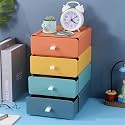 Styxon Desktop Storage Box Organizer Drawer, Stackable Large Capacity Sundry Container, Jewelry, Dressing Desktop Organizer|21 X 8 X 20 cm | Pack 4 | Multicolor