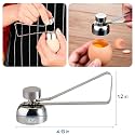 Styxon Stainless Steel Egg Cracker Topper Cutter Raw/Soft Hard Boiled Egg Stopaer Shell Removal for Breakfast Kitchen Tool | Pack 1 | Silver