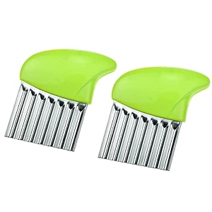styxon stainless steel vegetable wavy chopper cutter french fry slicer  18 x 11 x 1 cm  pack 2  multicolor
