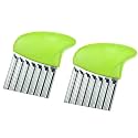 Styxon Stainless Steel Vegetable Wavy Chopper Cutter French Fry Slicer | 18 X 11 X 1 cm | Pack 2 | Multicolor