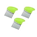 Styxon Stainless Steel Vegetable Wavy Chopper Cutter French Fry Slicer | 18 X 11 X 1 cm | Pack 3 | Multicolor