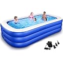 Styxon/Swimming Pool 10-Feet 3 Stripped for Kids-Inflatable Pool with Electric Air Pump 10 FT Pools for Kids and Adults 120"x72"x24"- Inch for Backyard Garden Patio Water Play Party-(10-Feet)
