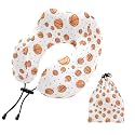 SUABO Travel Neck Pillow, Basketball Memory Foam Pillow Neck Pillow for Airplane Car Home Recliner Use