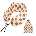 SUABO Travel Neck Pillow, Basketball Memory Foam Pillow Neck Pillow for Airplane Car Home Recliner Use