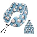 SUABO Travel Neck Pillow, Cute Baseball Memory Foam Pillow Neck Pillow for Airplane Car Home Recliner Use