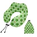 SUABO Travel Neck Pillow, Golf Ball Memory Foam Pillow Neck Pillow for Airplane Car Home Recliner Use