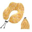 SUABO Travel Neck Pillow, Orange Cat Memory Foam Pillow Neck Pillow for Airplane Car Home Recliner Use