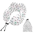SUABO Travel Neck Pillow, Winter Sports Skiers Memory Foam Pillow Neck Pillow for Airplane Car Home Recliner Use