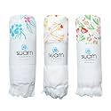 Suam Aruba Cotton Towel - 100% Cotton | Quick Absorption for Beach, Pool, Travel, Spa &amp; Yoga | Printed Cotton Towel - Standard Size (Blue &amp; Saffron &amp; Peach)- Pack of 3