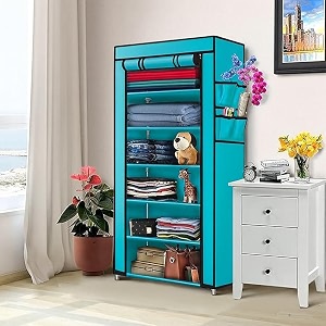 SUBEKYU Foldable Wardrobe for Clothes Microfiber Non-Woven