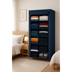 SUBEKYU Foldable Wardrobe for Clothes Microfiber Non-Woven