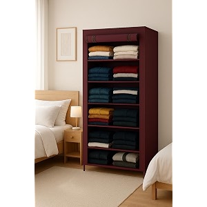 SUBEKYU Foldable Wardrobe for Clothes Microfiber Non-Woven