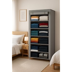 SUBEKYU Foldable Wardrobe for Clothes Microfiber Non-Woven