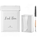 SUBEKYU Magnetic Lint Bin and Dryer Sheet Holder Set for Laundry Room,White